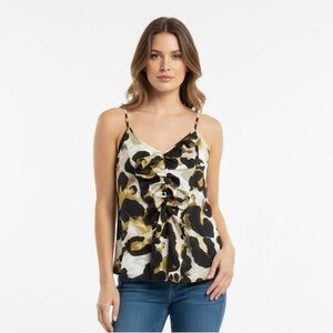 CAbi Camisole with Black and Gold Pattern